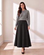 Black A-Line Maxi Skirt