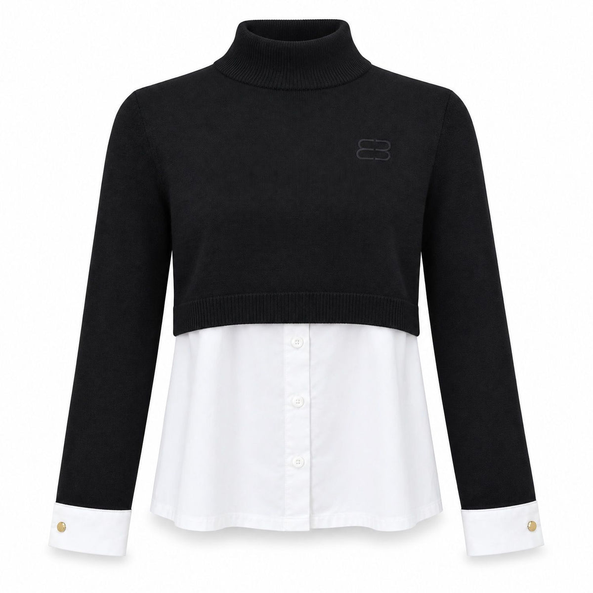 Black Turtleneck Layered Top