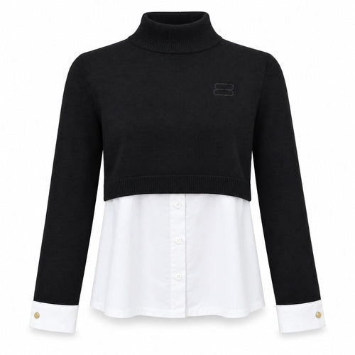 Black Turtleneck Layered Top