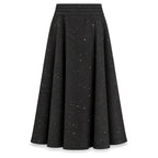 Black Sparkle A-Line Midi Skirt