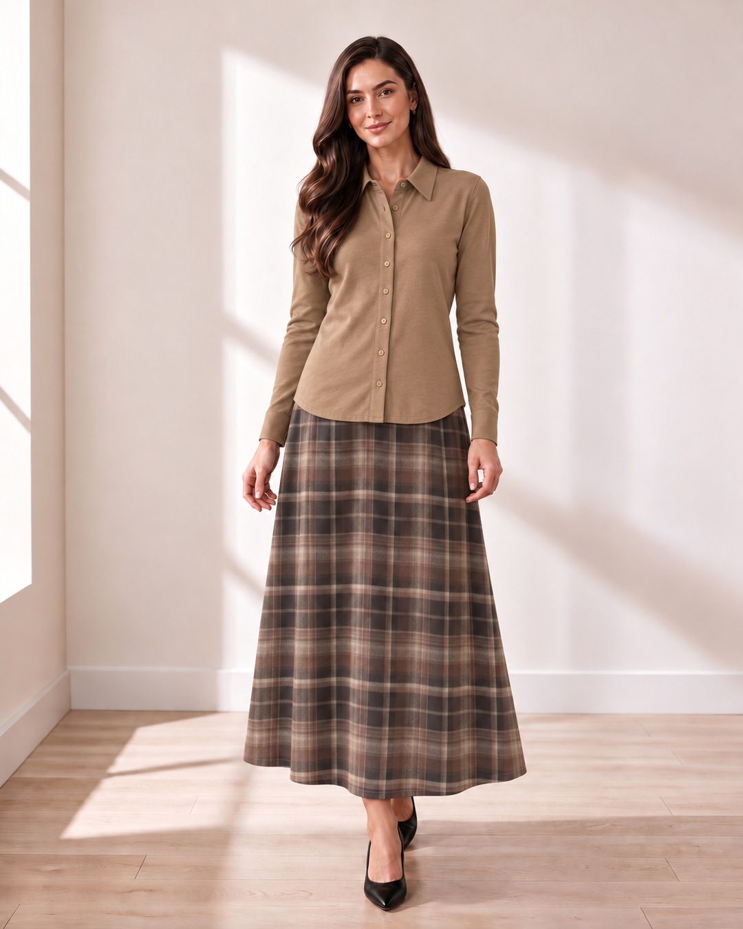 Camel Button-Up Shirt