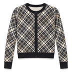 Black & Cream Plaid Cardigan