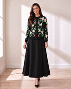 Black A-Line Maxi Skirt