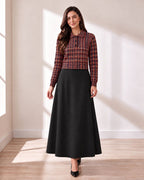 Burgundy Houndstooth Polo Sweater