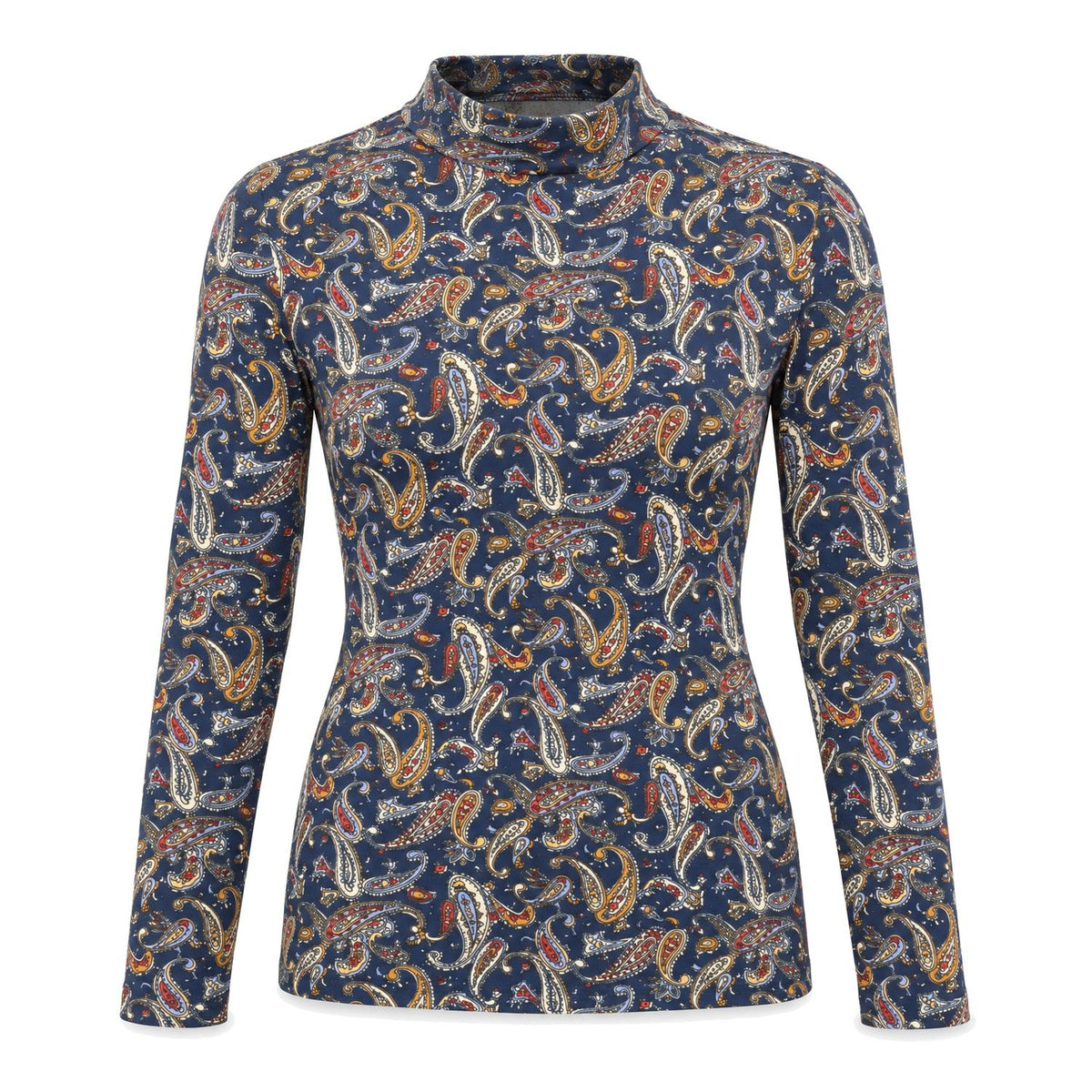 Paisley Mock-Neck Top