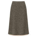 Olive Tweed Midi Skirt