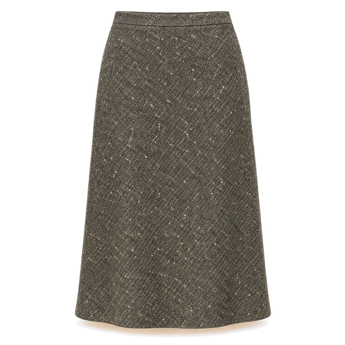 Olive Tweed Midi Skirt