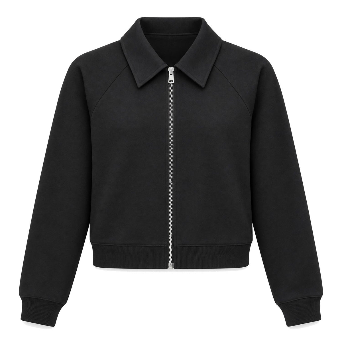 Black Collared Zip Jacket