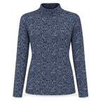 Navy Lace-Print Top