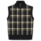 Black Plaid Zip Vest