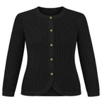 Rib Cardigan in Black