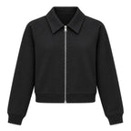 Black Collared Zip Jacket
