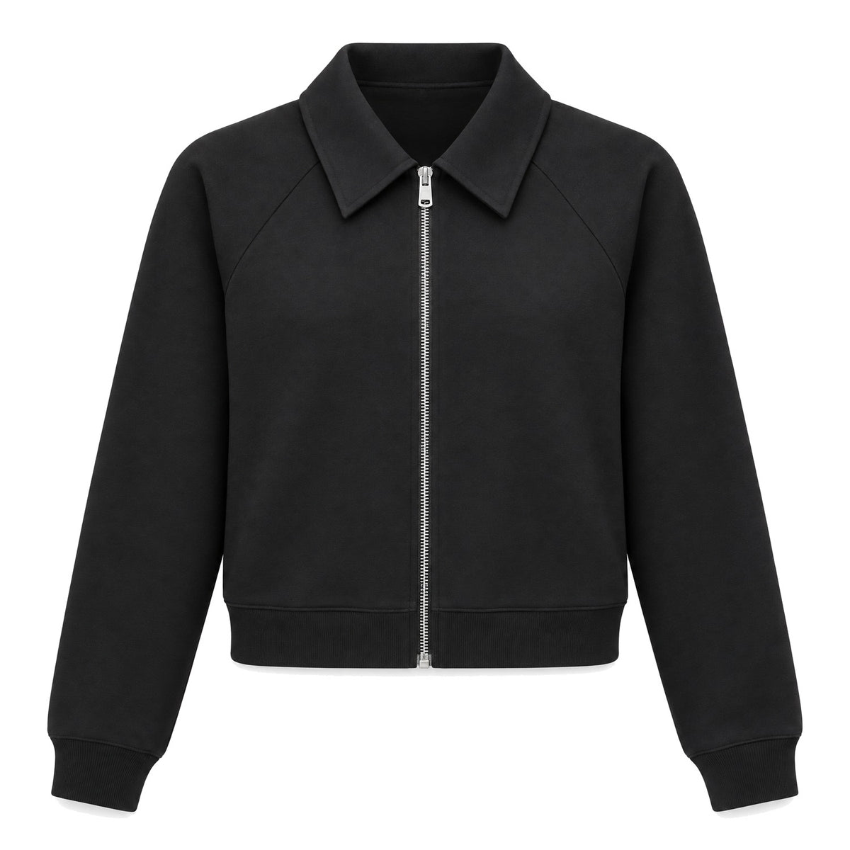 Black Collared Zip Jacket