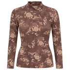 Brown Rose Mock Neck