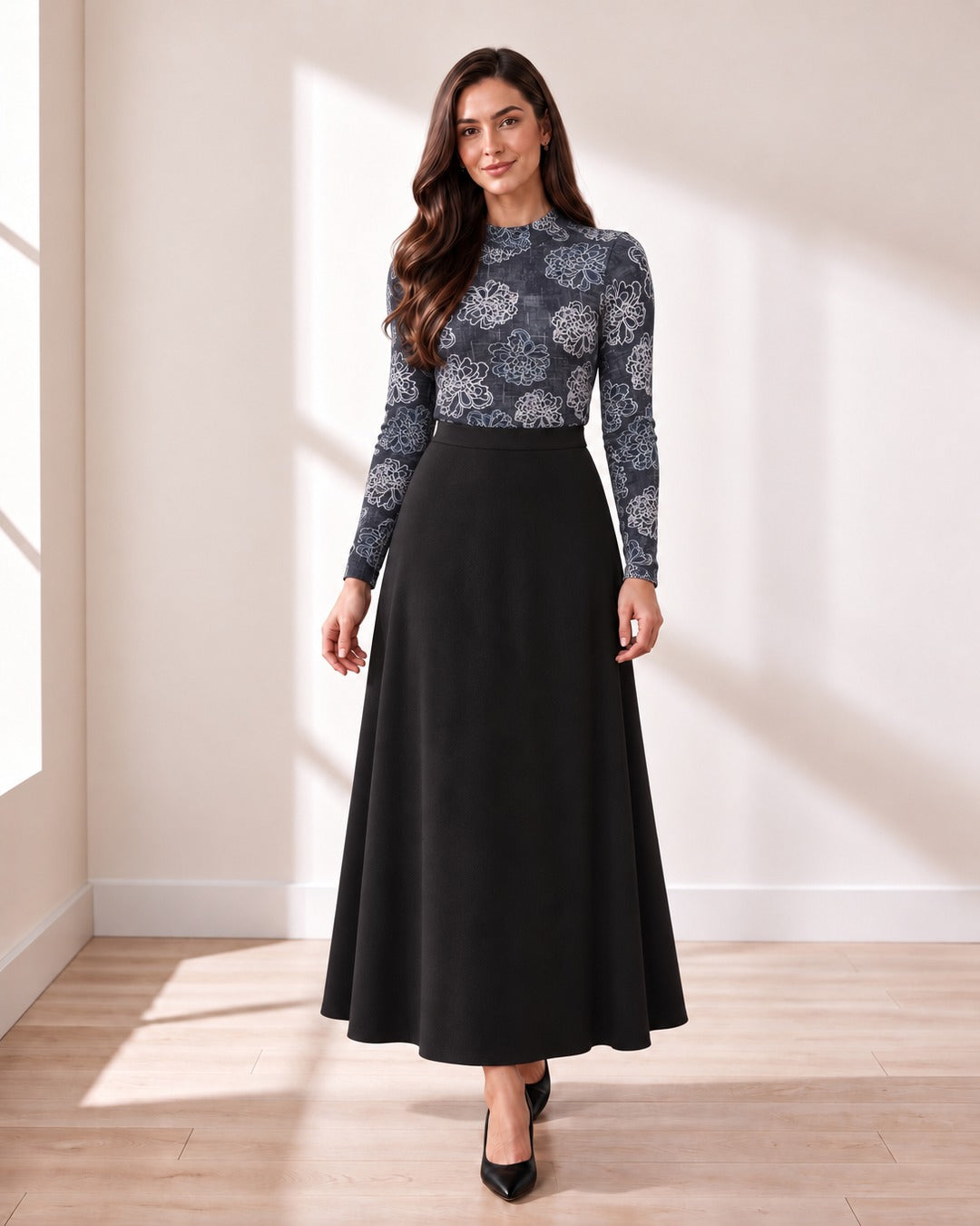 Peony Mock Neck
