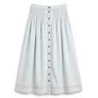 Light Denim Button-Front Skirt