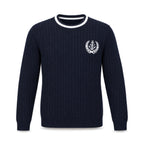 Navy Anchor Crest Cable Sweater