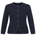 Rib Cardigan in Navy