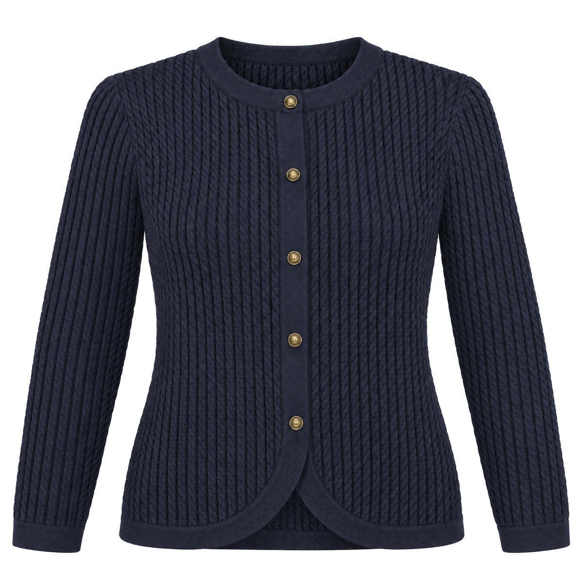 Rib Cardigan in Navy