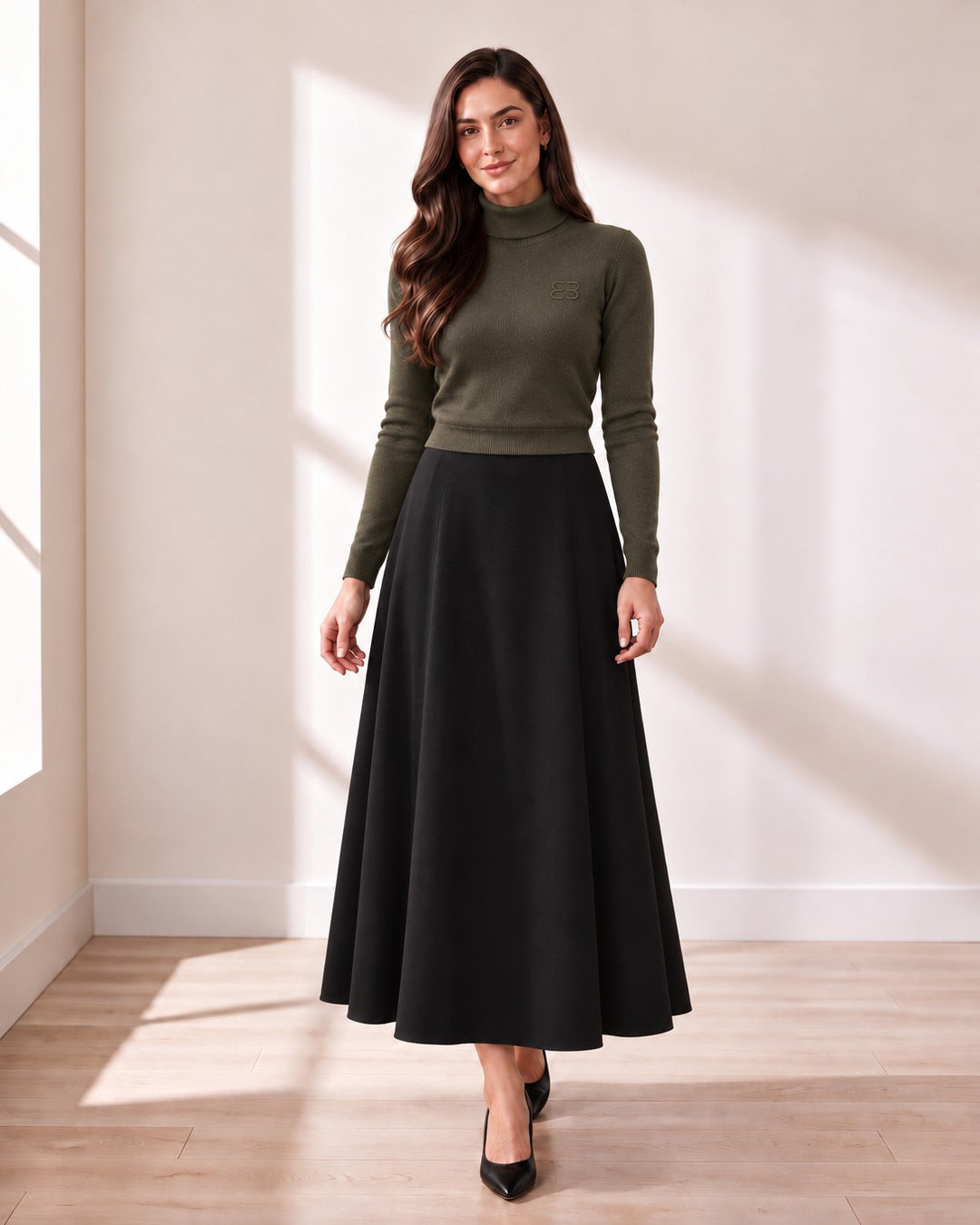 Logo Turtleneck in Olive