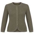Rib Cardigan in Olive