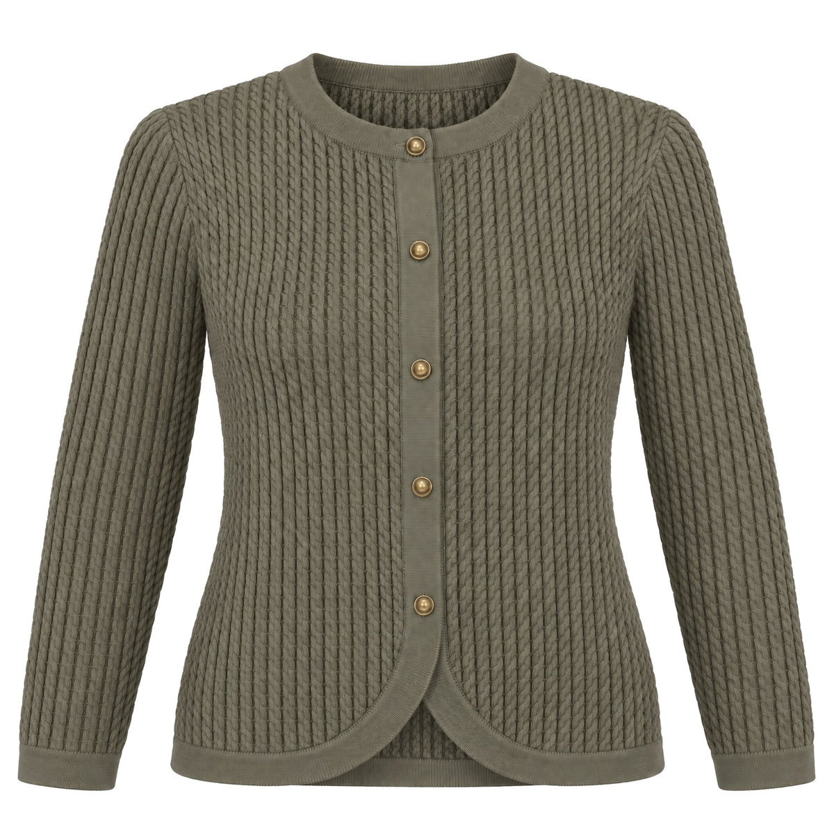Rib Cardigan in Olive