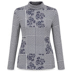 Patchwork Mock Neck