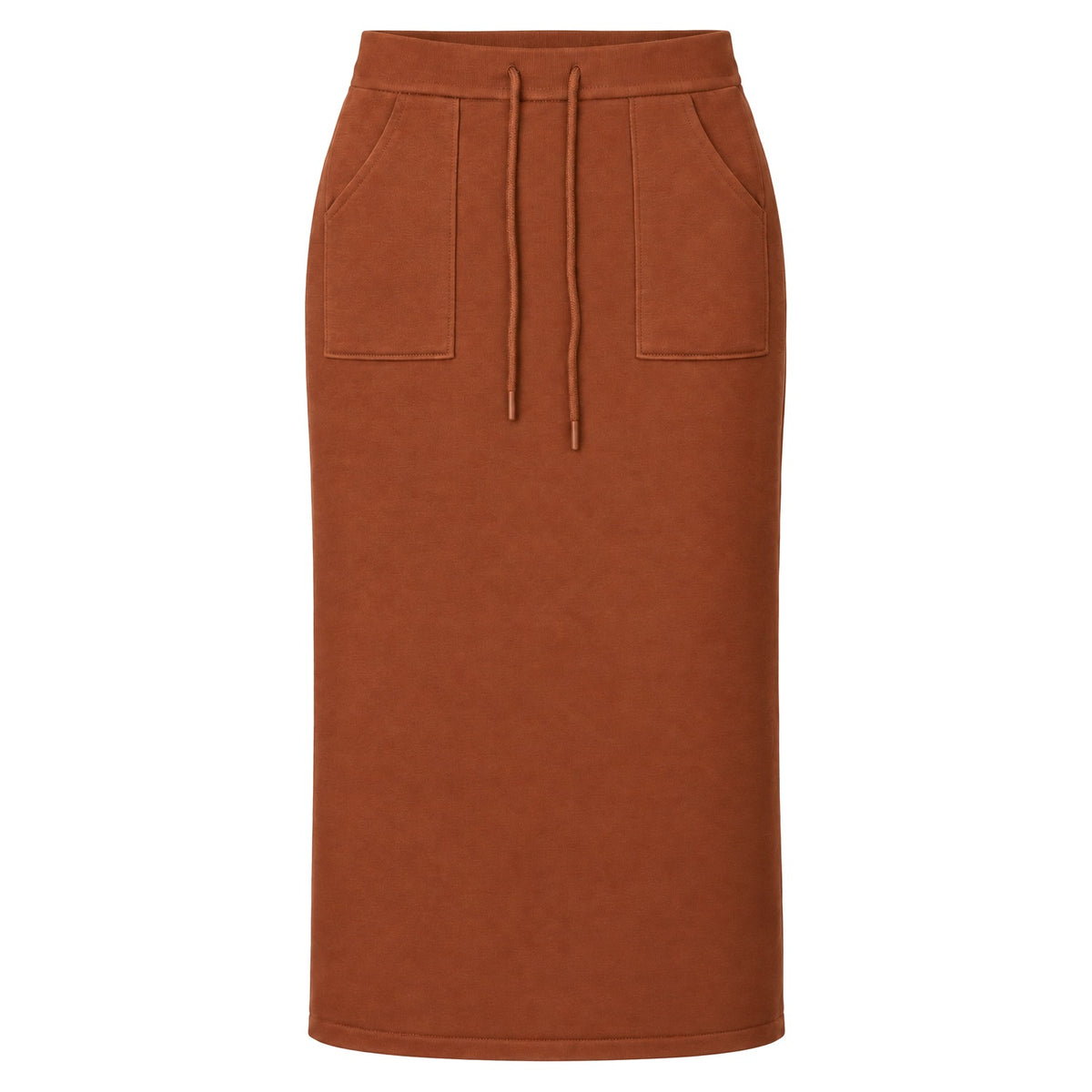 Knit Pencil Skirt in Rust